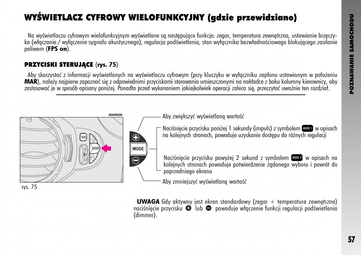 manual  Alfa Romeo GT instrukcja / page 58