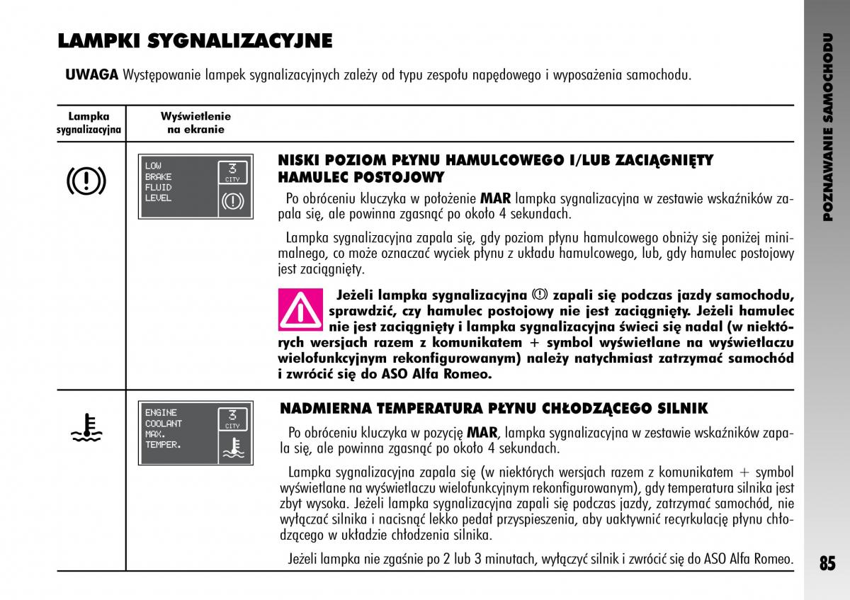 manual  Alfa Romeo GT instrukcja / page 86