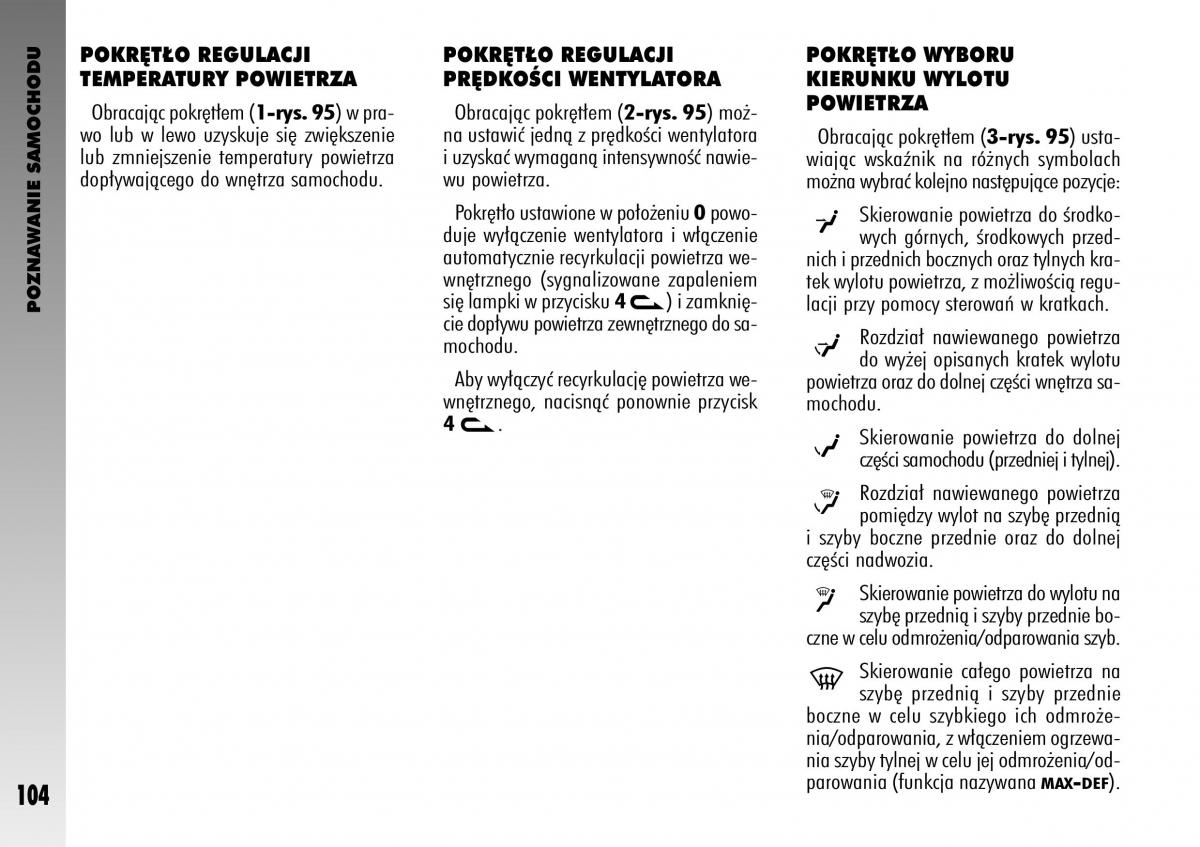 manual  Alfa Romeo GT instrukcja / page 105