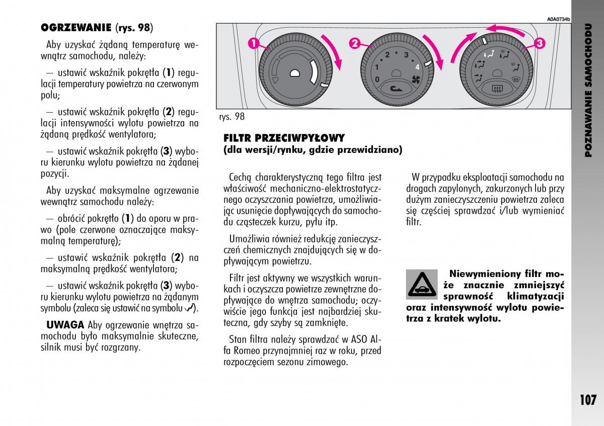 manual  Alfa Romeo GT instrukcja / page 108