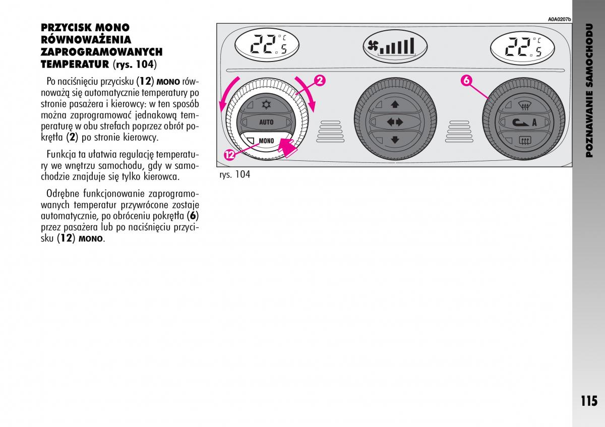 manual  Alfa Romeo GT instrukcja / page 116