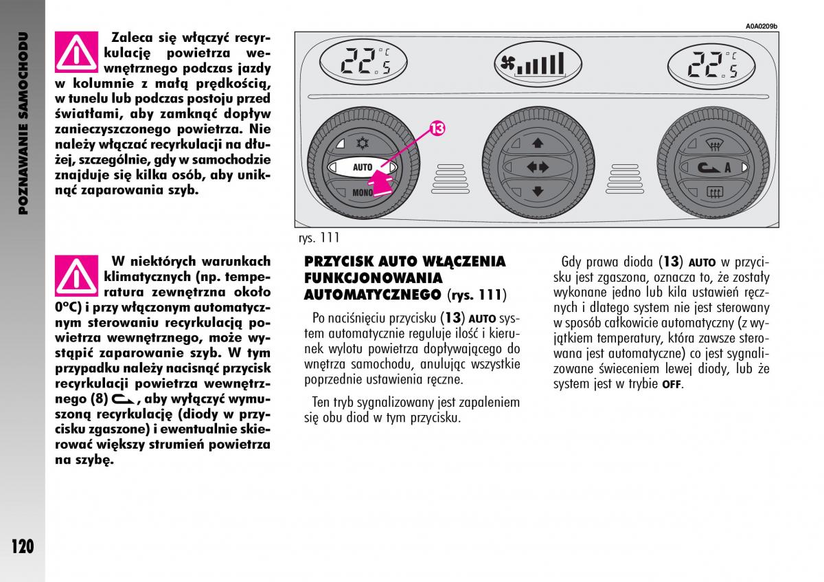 manual  Alfa Romeo GT instrukcja / page 121