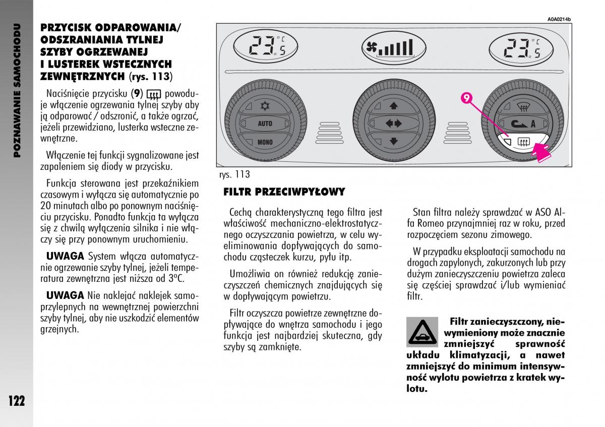 manual  Alfa Romeo GT instrukcja / page 123