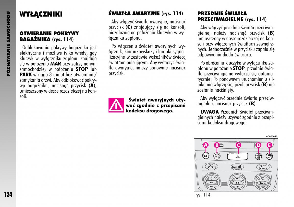 manual  Alfa Romeo GT instrukcja / page 125