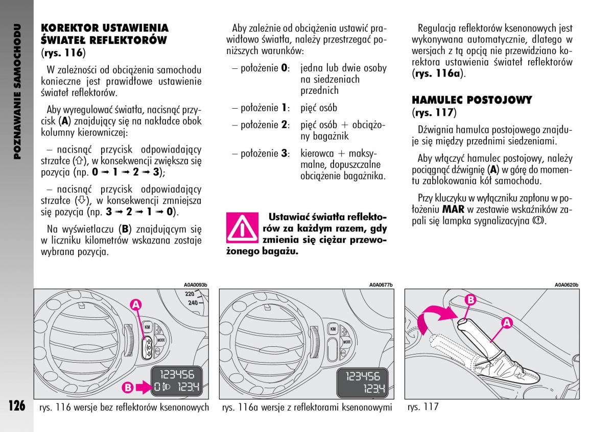 manual  Alfa Romeo GT instrukcja / page 127