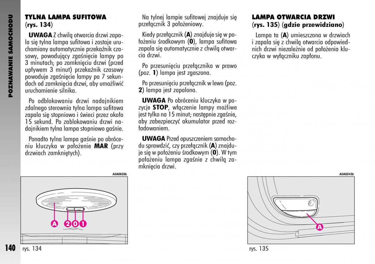 manual  Alfa Romeo GT instrukcja / page 141