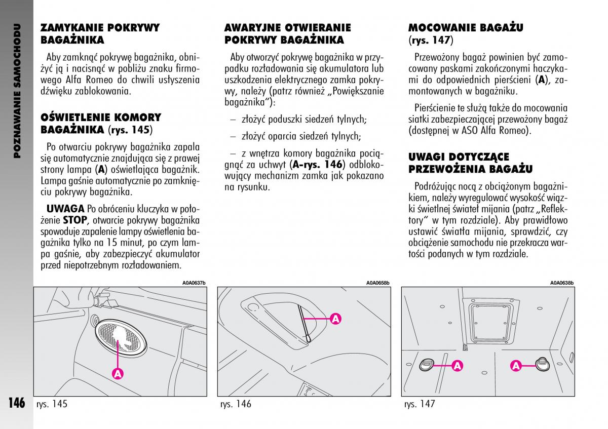 manual  Alfa Romeo GT instrukcja / page 147