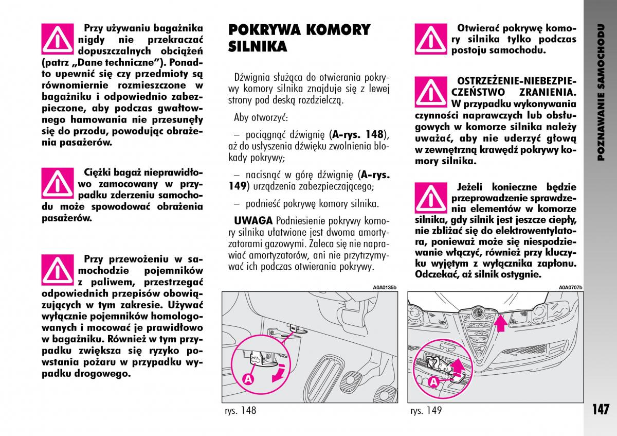 manual  Alfa Romeo GT instrukcja / page 148