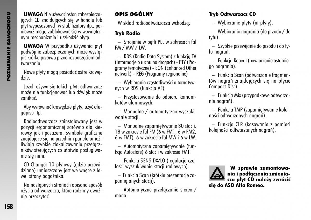 manual  Alfa Romeo GT instrukcja / page 159