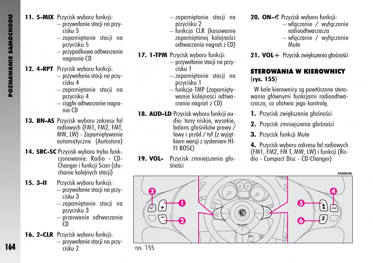 manual  Alfa Romeo GT instrukcja / page 165