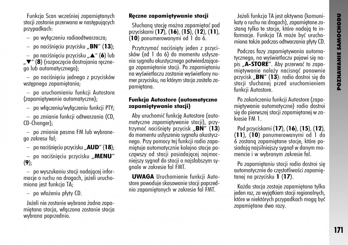 manual  Alfa Romeo GT instrukcja / page 172