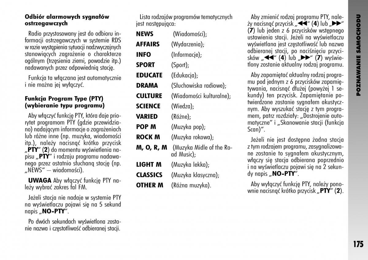 manual  Alfa Romeo GT instrukcja / page 176