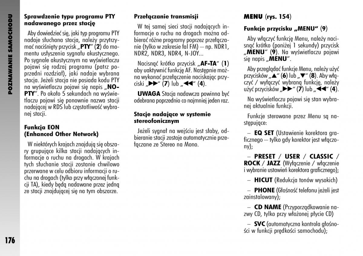 manual  Alfa Romeo GT instrukcja / page 177