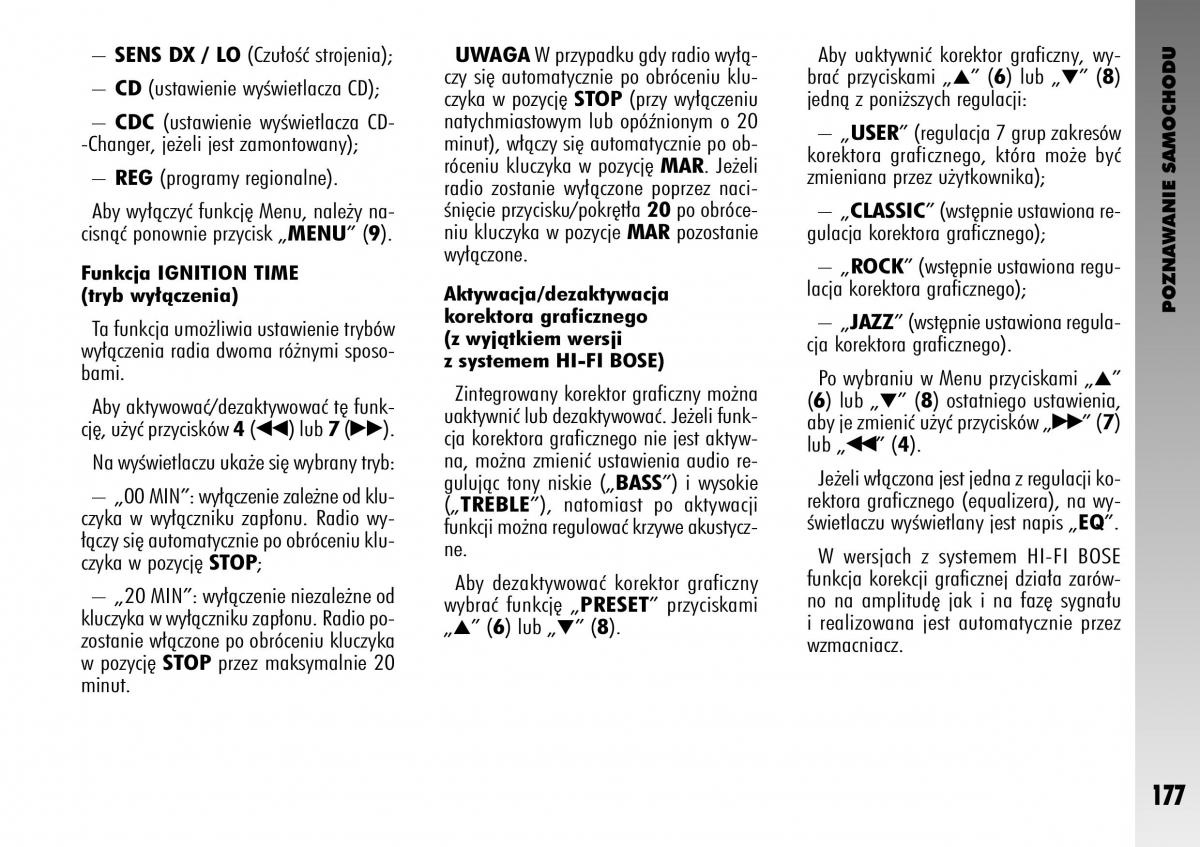 Alfa Romeo GT instrukcja obslugi / page 178