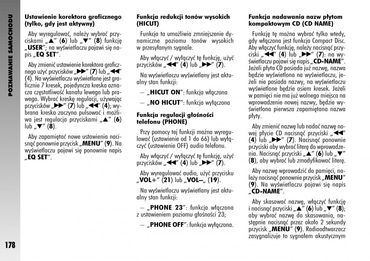 manual  Alfa Romeo GT instrukcja / page 179