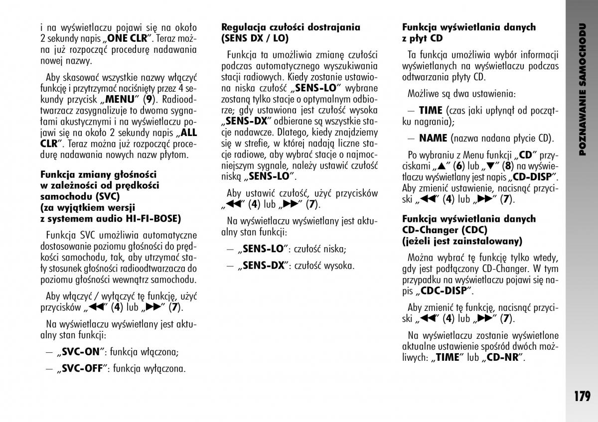 manual  Alfa Romeo GT instrukcja / page 180