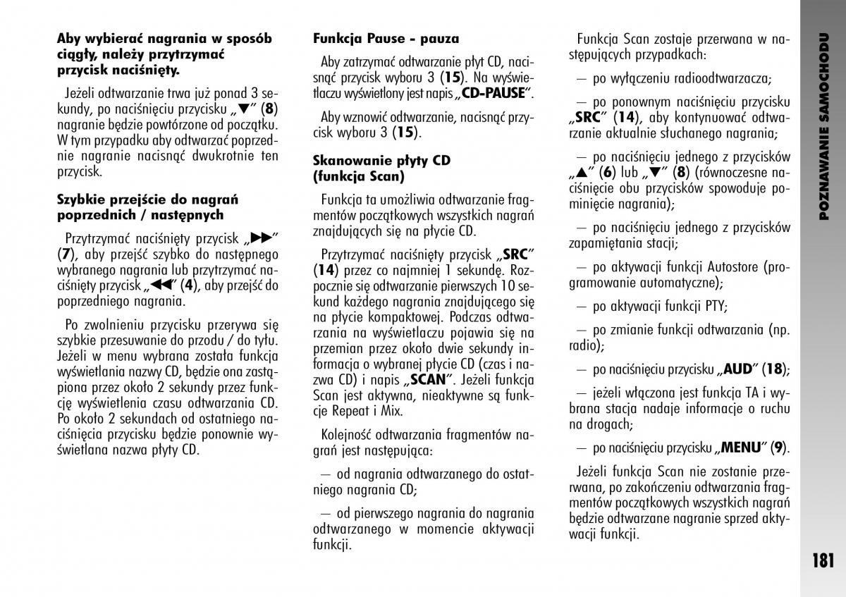 manual  Alfa Romeo GT instrukcja / page 182