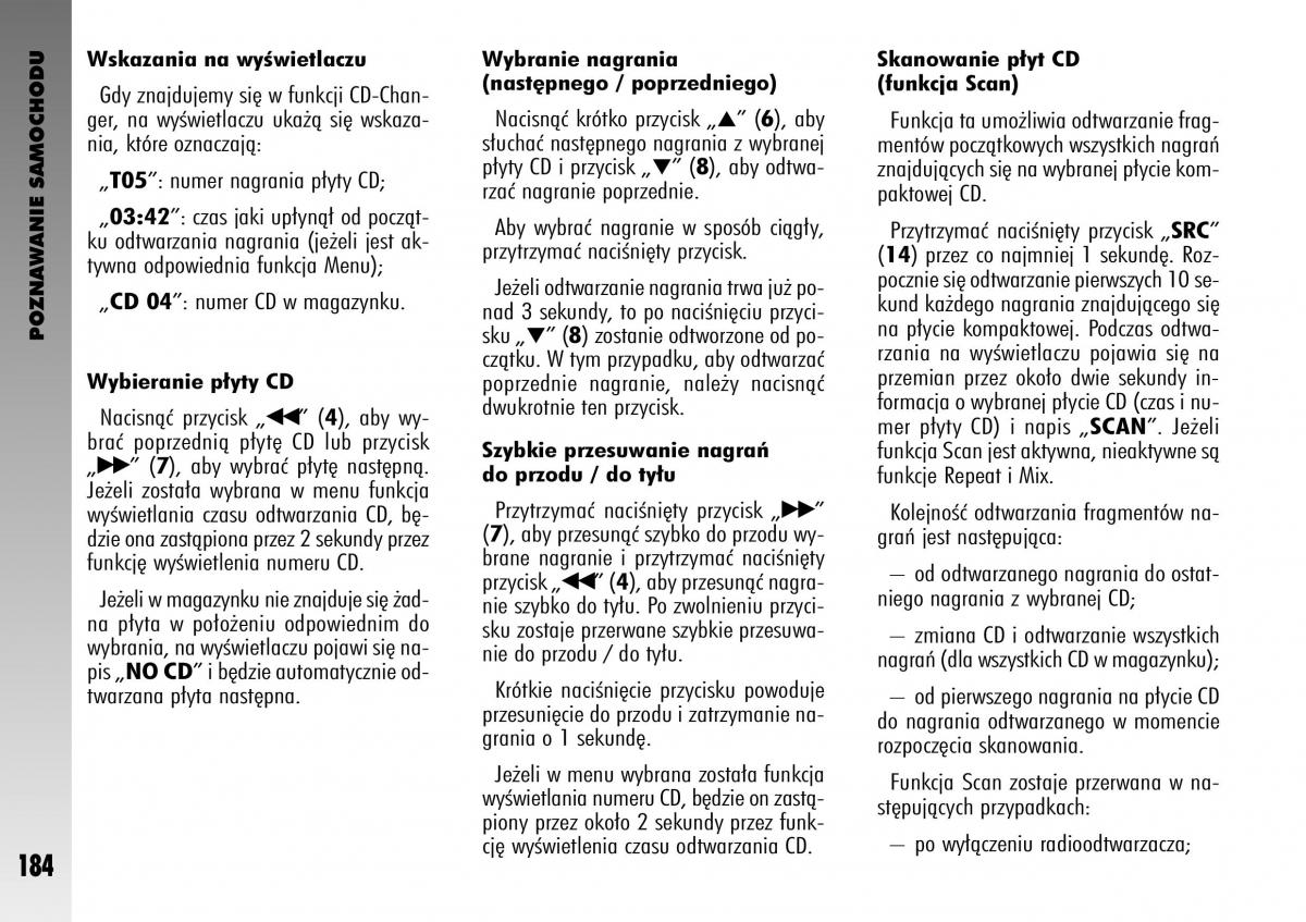 manual  Alfa Romeo GT instrukcja / page 185