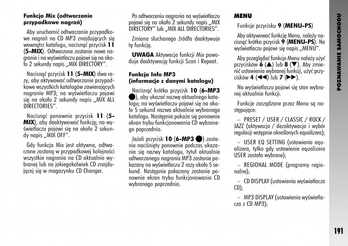 manual  Alfa Romeo GT instrukcja / page 192