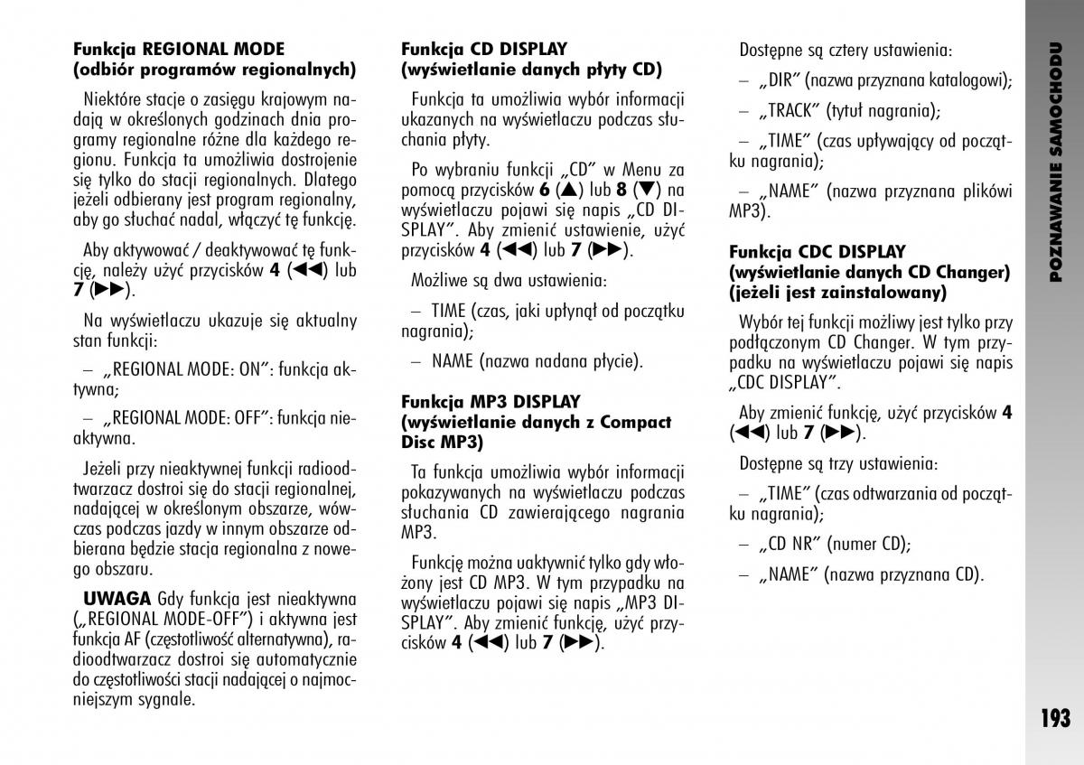 manual  Alfa Romeo GT instrukcja / page 194