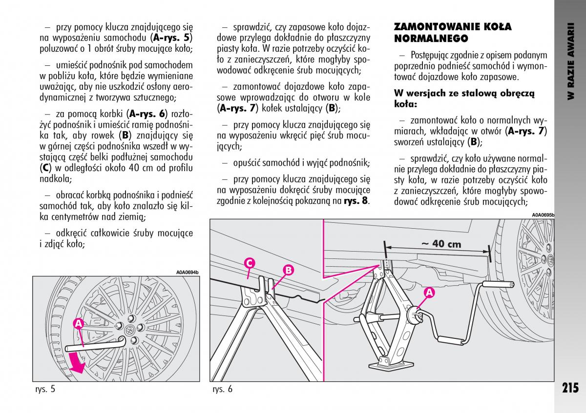 manual  Alfa Romeo GT instrukcja / page 216