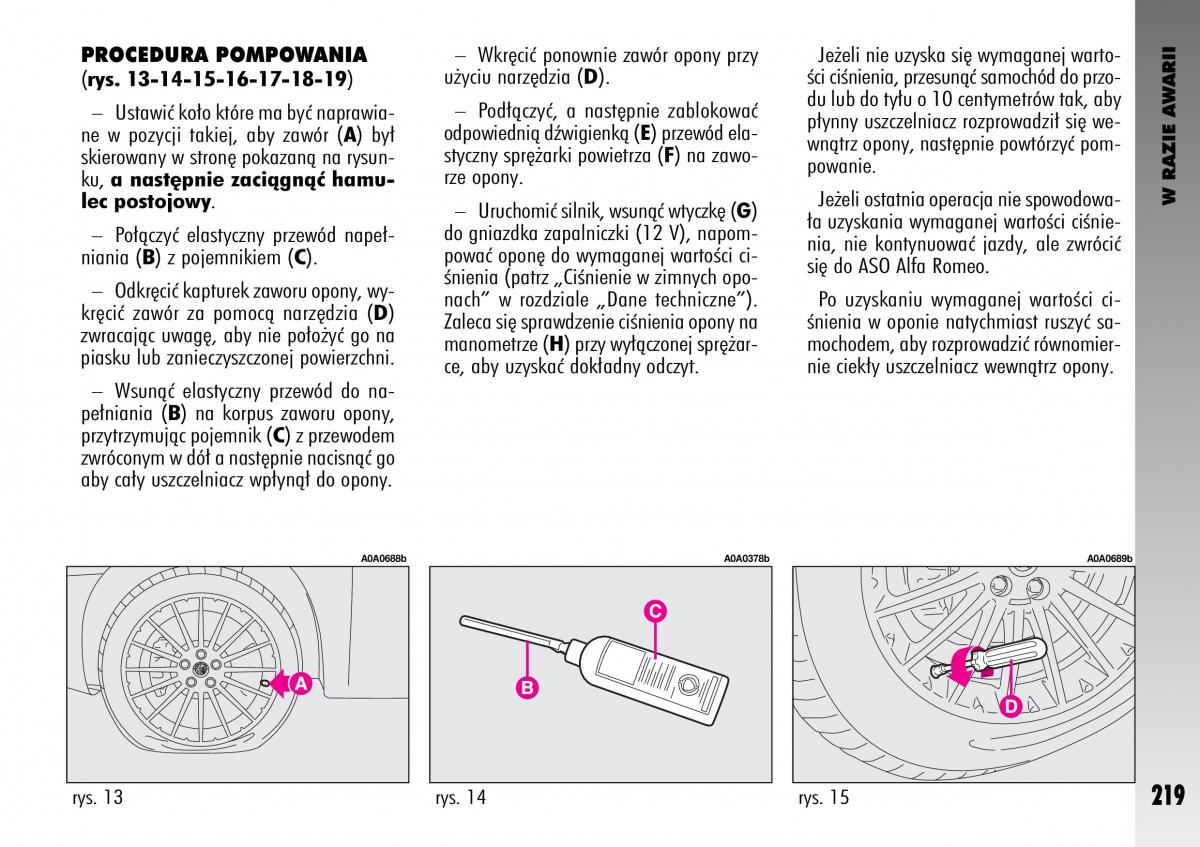 Alfa Romeo GT instrukcja obslugi / page 220