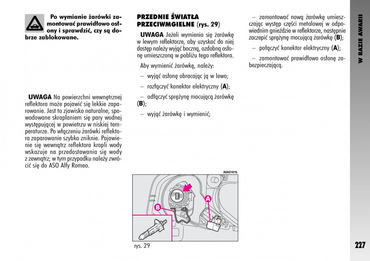 manual  Alfa Romeo GT instrukcja / page 228