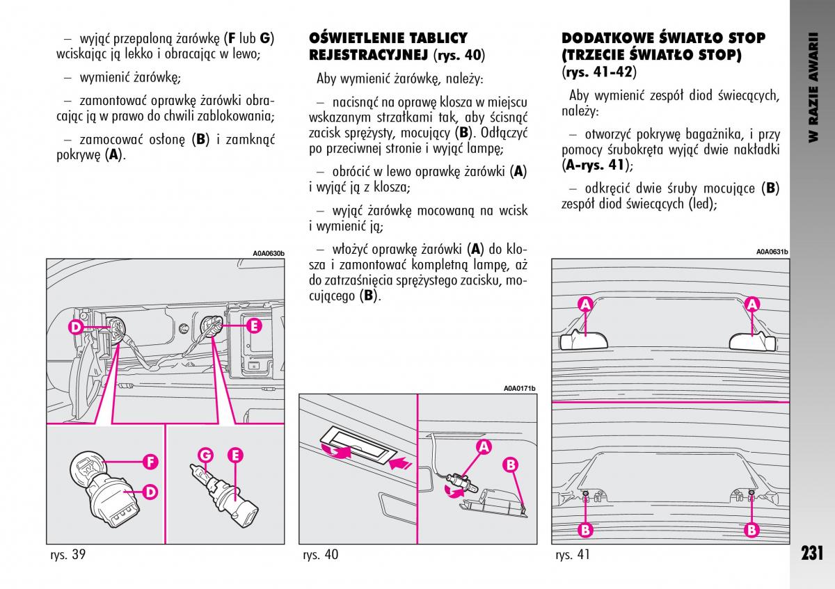 manual  Alfa Romeo GT instrukcja / page 232