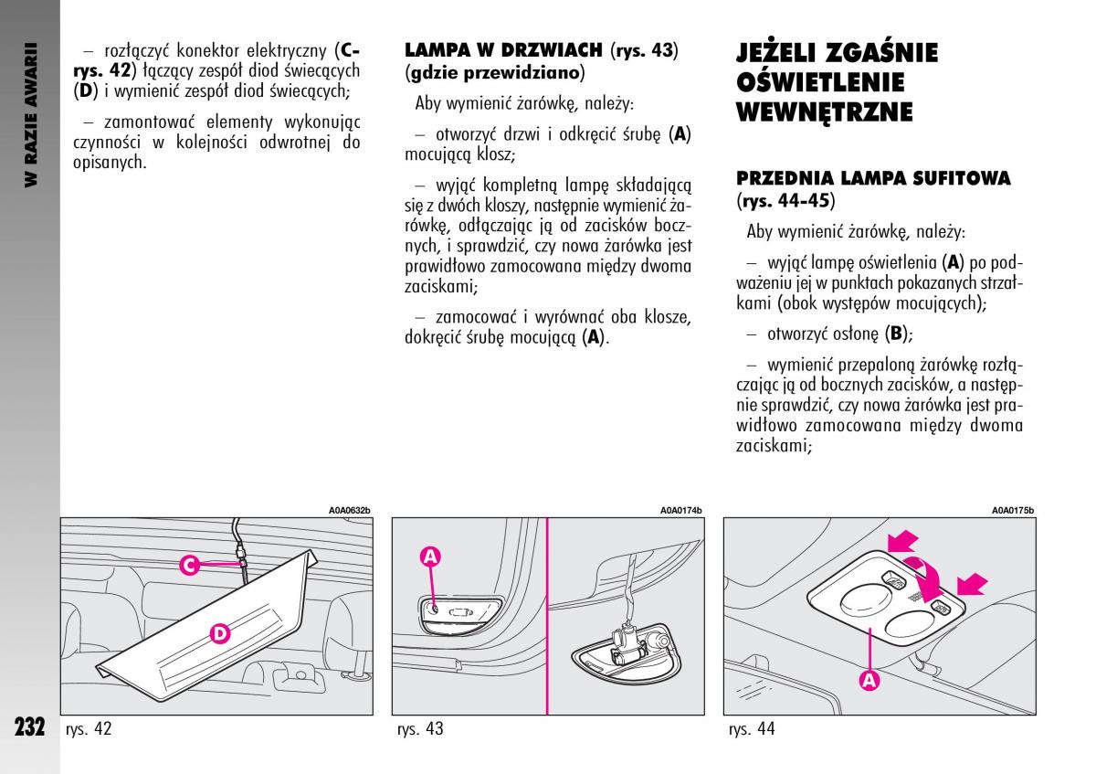 manual  Alfa Romeo GT instrukcja / page 233