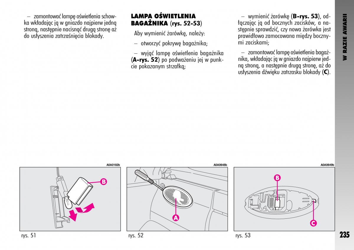 manual  Alfa Romeo GT instrukcja / page 236