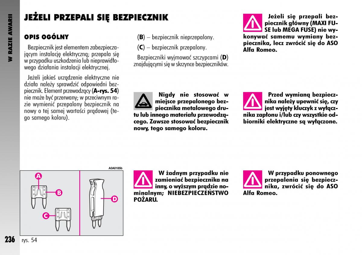 manual  Alfa Romeo GT instrukcja / page 237