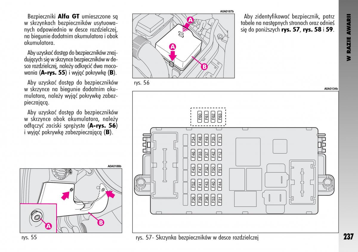 Alfa Romeo GT instrukcja obslugi / page 238