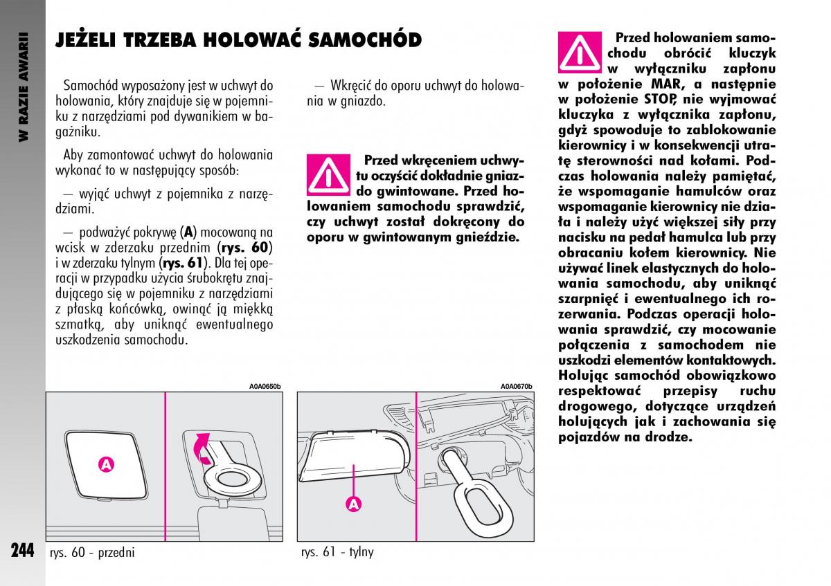 manual  Alfa Romeo GT instrukcja / page 245