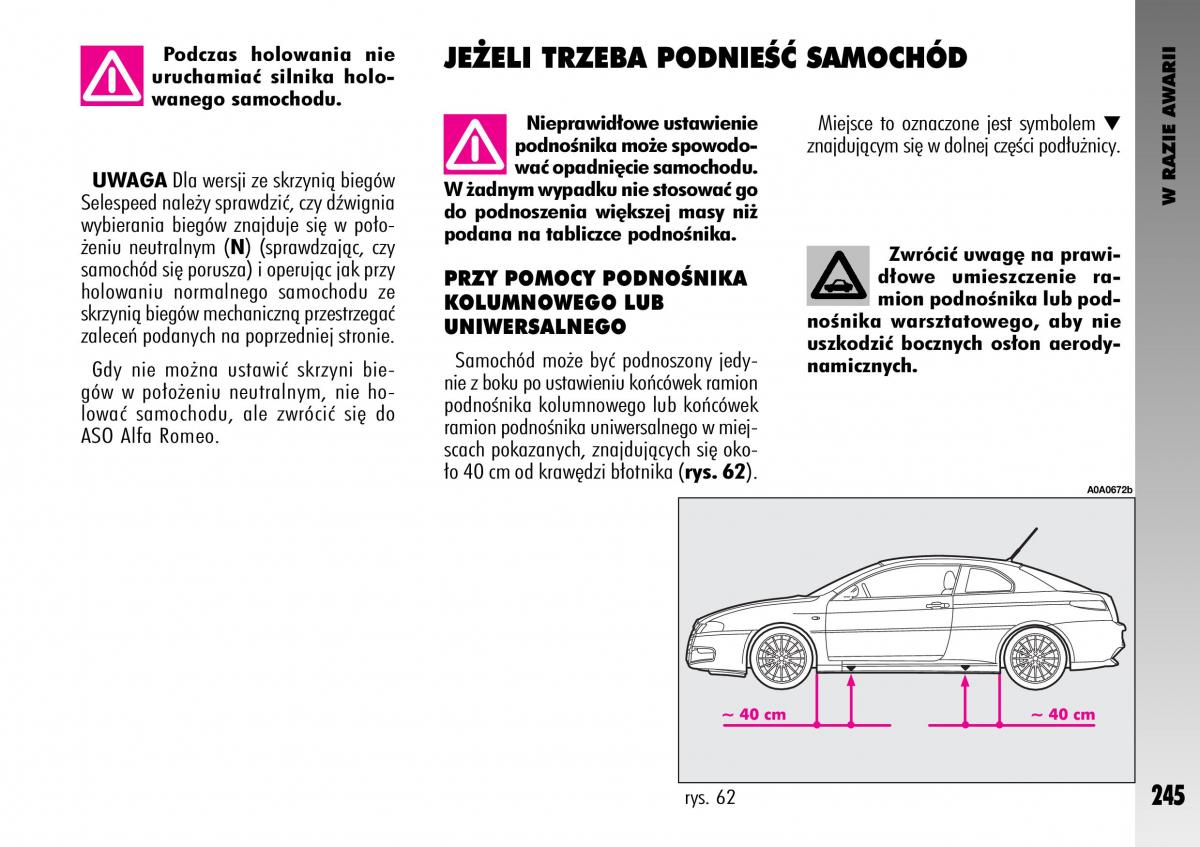 Alfa Romeo GT instrukcja obslugi / page 246