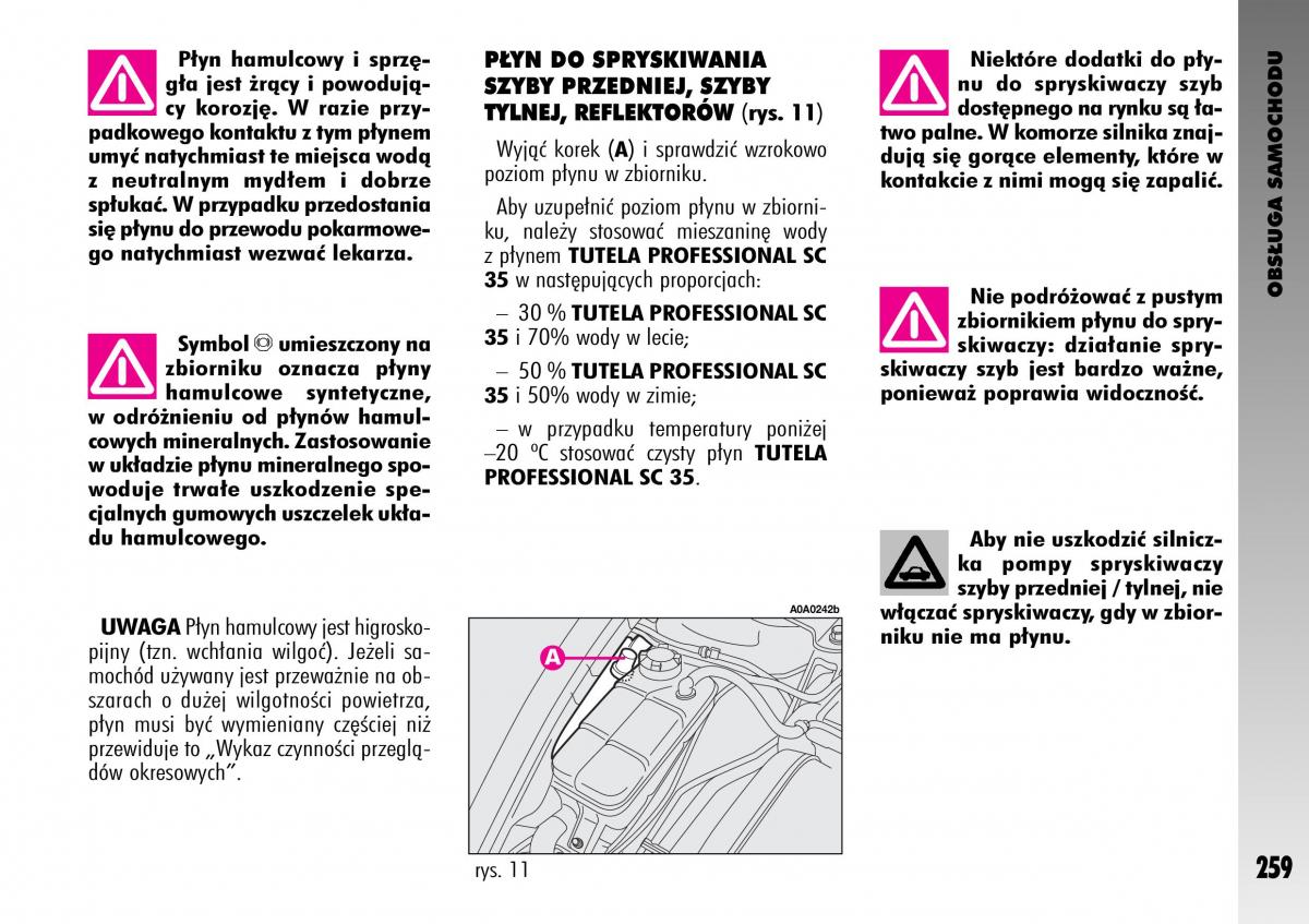 manual  Alfa Romeo GT instrukcja / page 260