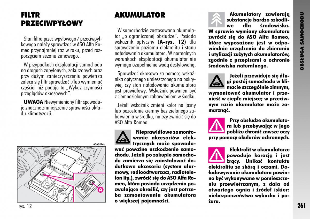 manual  Alfa Romeo GT instrukcja / page 262