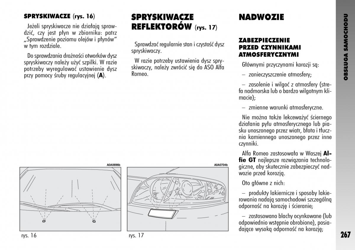 Alfa Romeo GT instrukcja obslugi / page 268