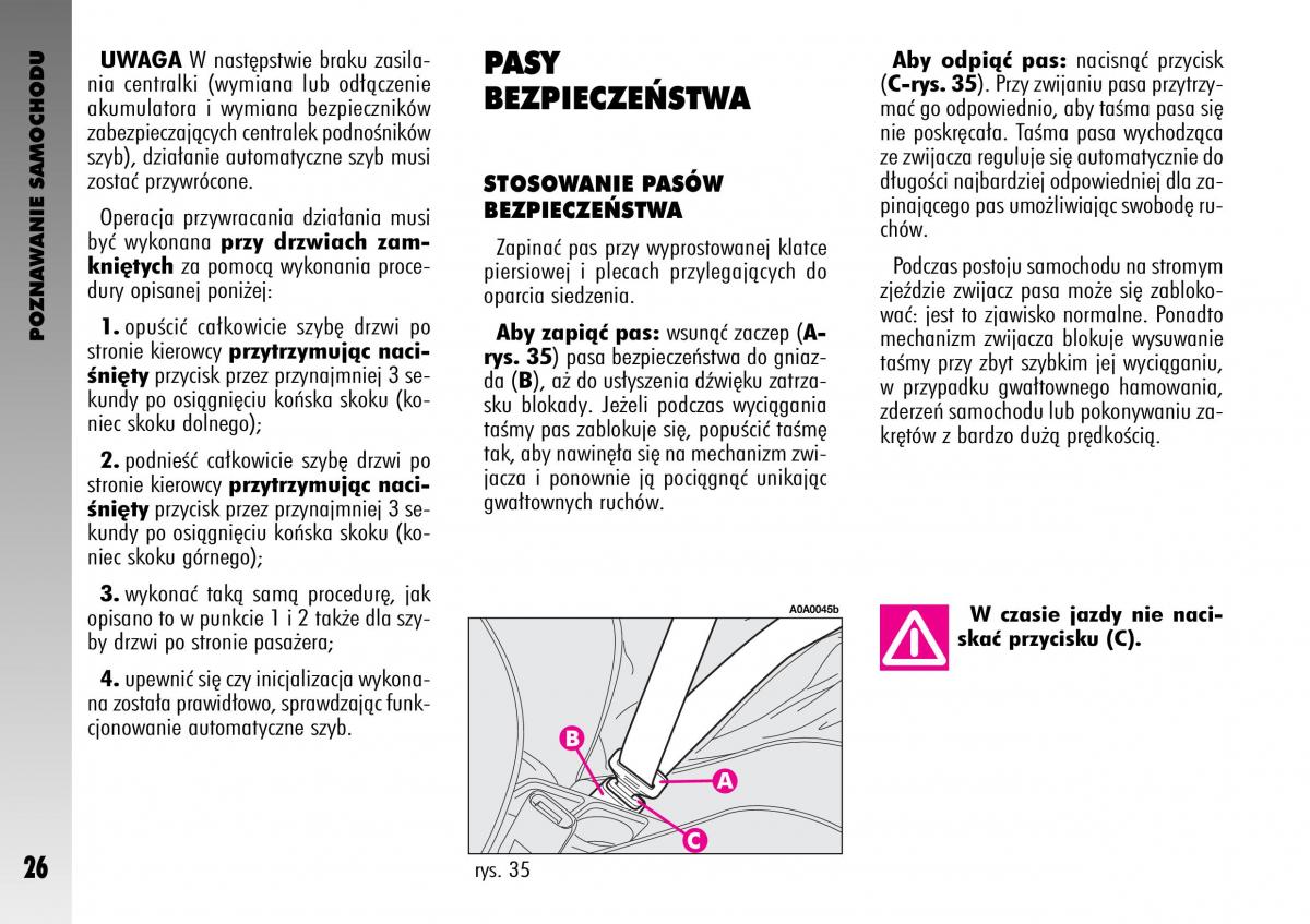 manual  Alfa Romeo GT instrukcja / page 27