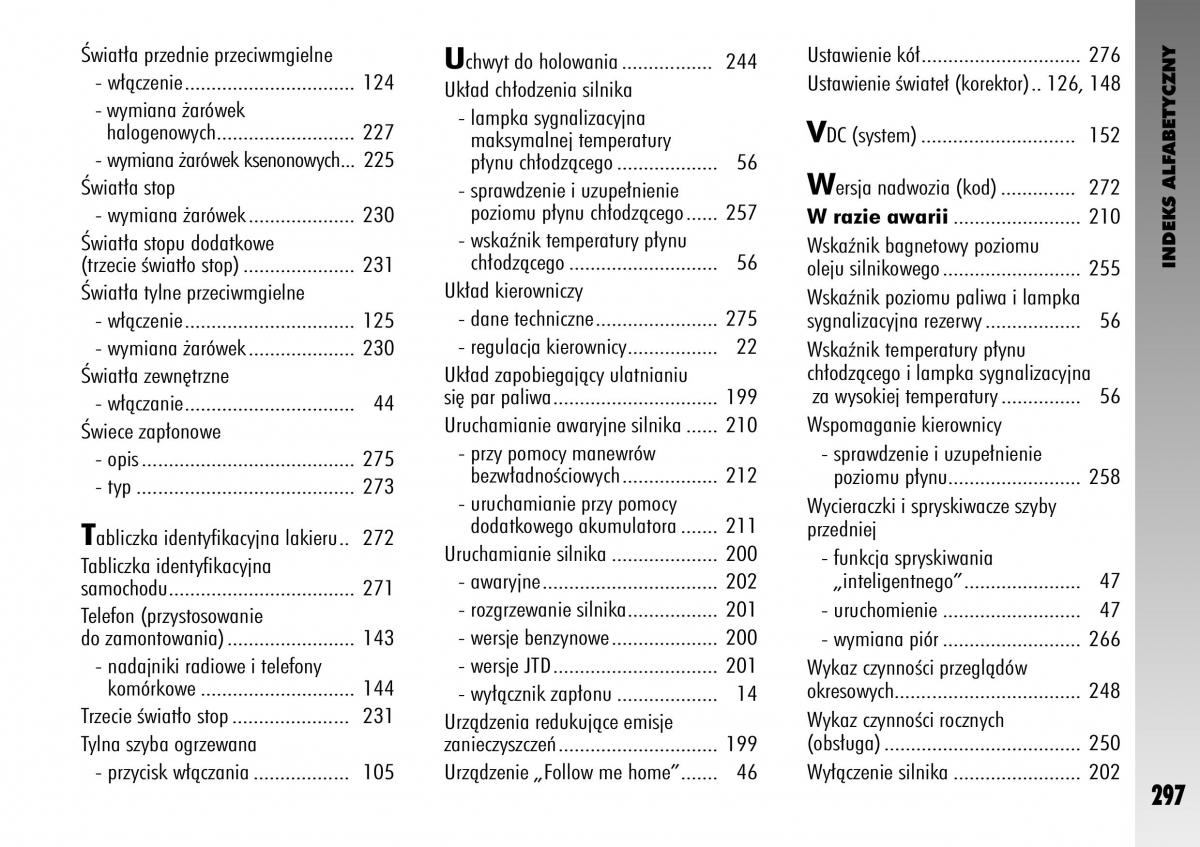 Alfa Romeo GT instrukcja obslugi / page 298