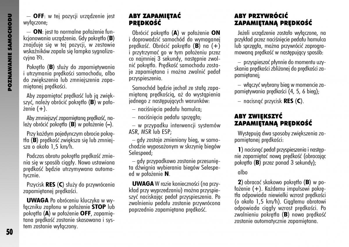 manual  Alfa Romeo GT instrukcja / page 51