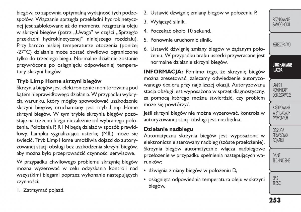 manual  Fiat Freemont instrukcja / page 259