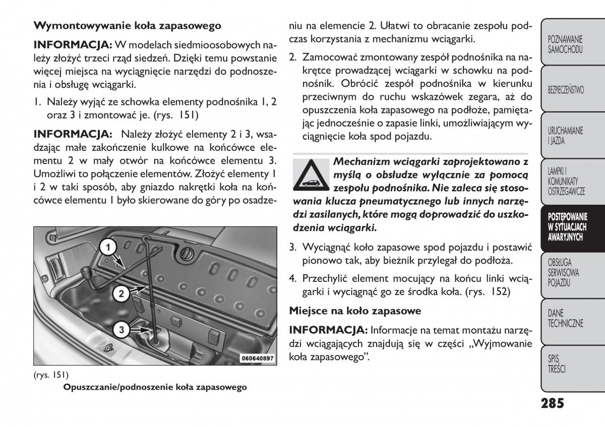 manual  Fiat Freemont instrukcja / page 291