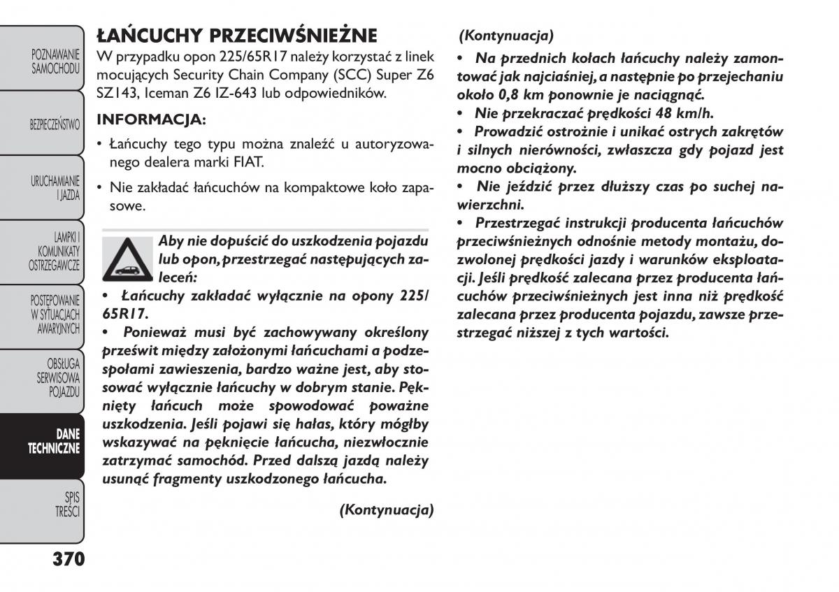 Fiat Freemont instrukcja obslugi / page 376