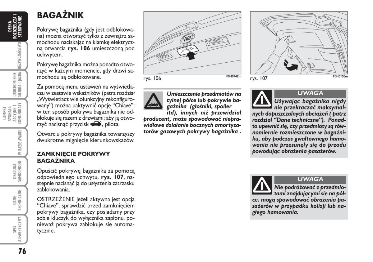 Fiat Idea instrukcja obslugi / page 77