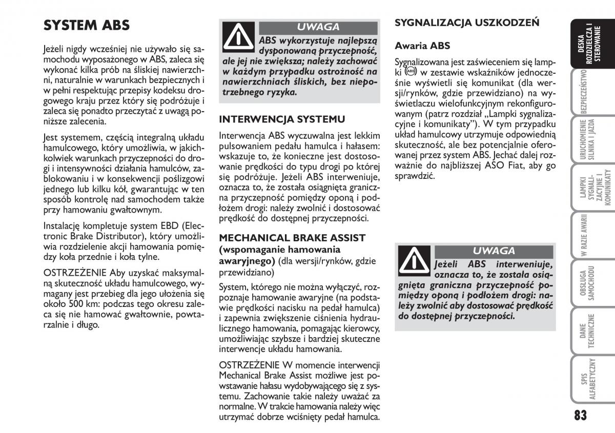 Fiat Idea instrukcja obslugi / page 84