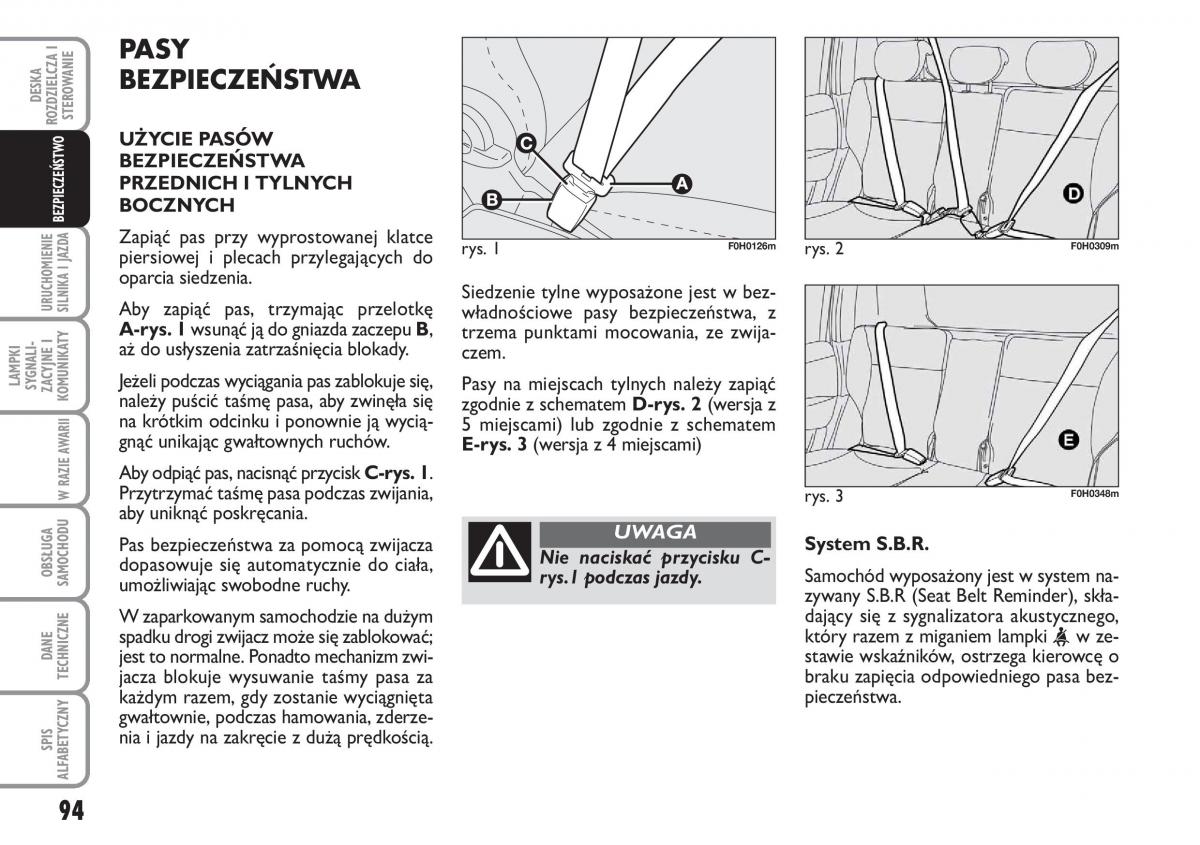 Fiat Idea instrukcja obslugi / page 95