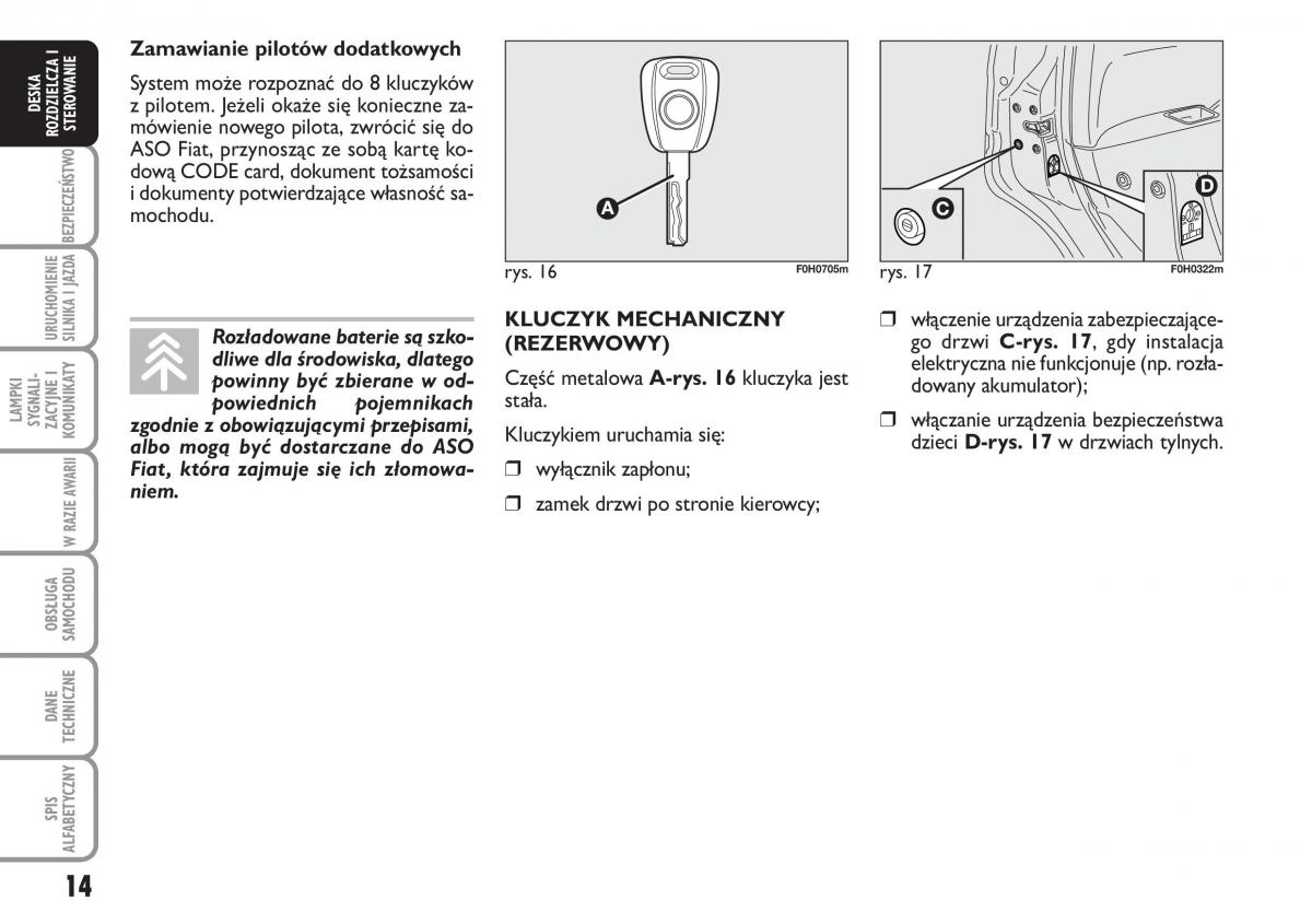 Fiat Idea instrukcja obslugi / page 15