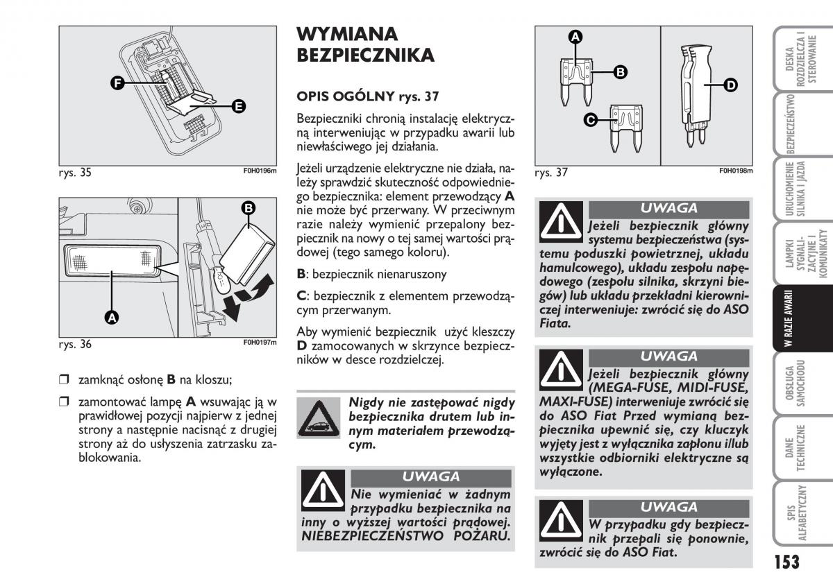 Fiat Idea instrukcja obslugi / page 154