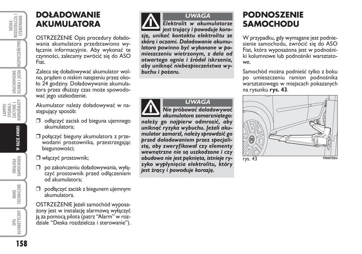 Fiat Idea instrukcja obslugi / page 159