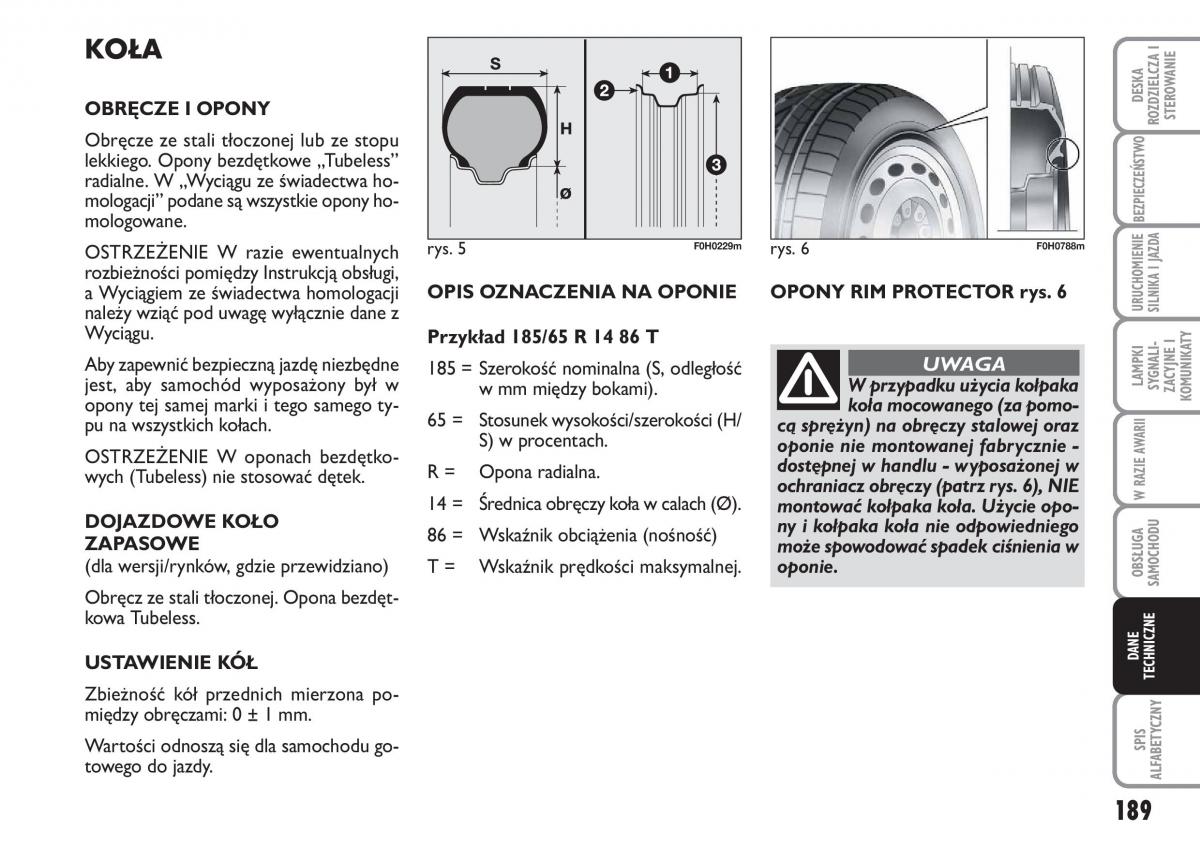 Fiat Idea instrukcja obslugi / page 190